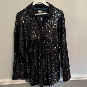 EUC Anthro sequined shirt